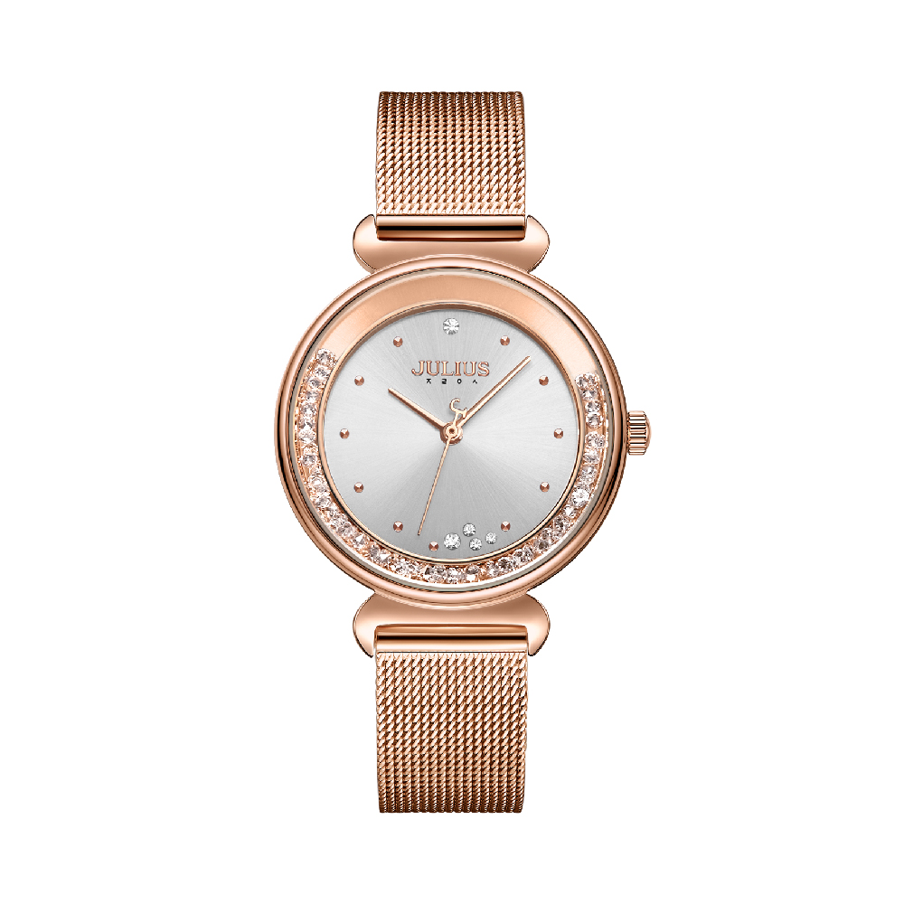 นาฬิกา Julius JA-1224 E สายสแตนเลสถัก สีโรสโกลด์