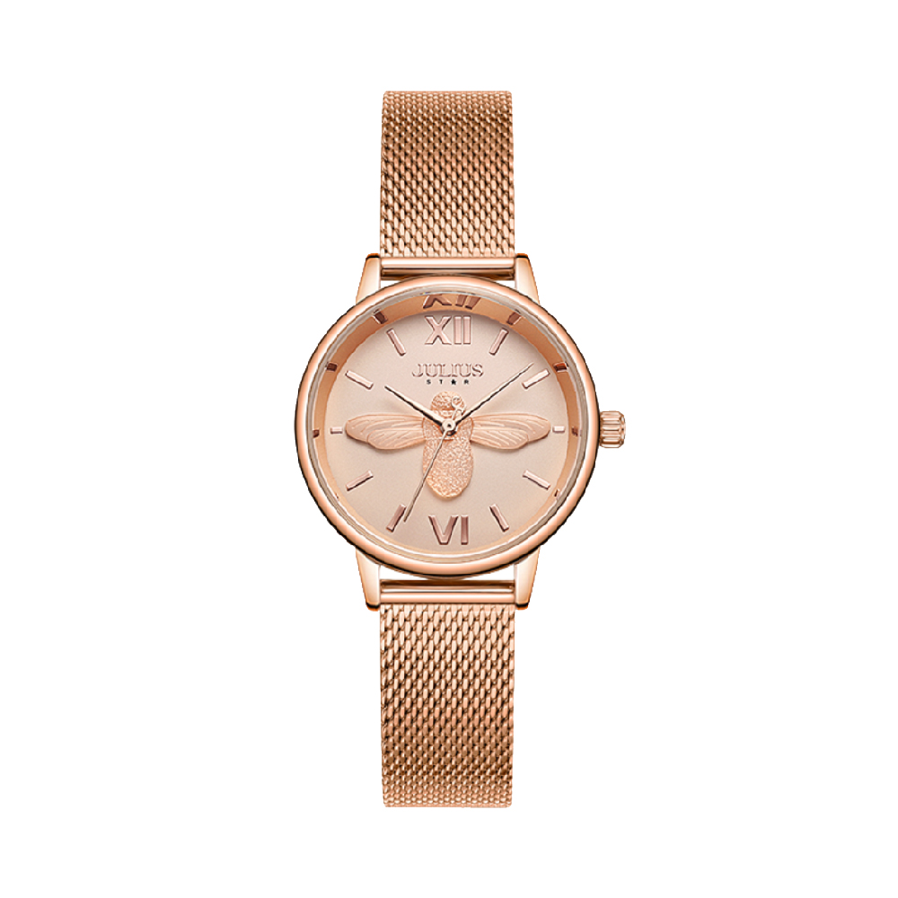 นาฬิกา Julius JS-042 A สายสแตนเลสถัก สีโรสโกลด์